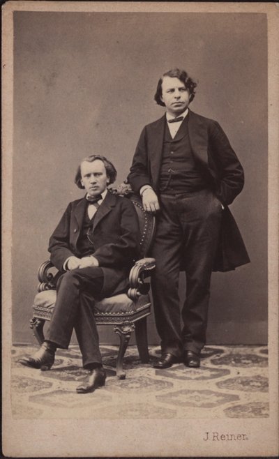 Johannes Brahms and Josef Joachim, 1867 by Photo studio J. Reiner.