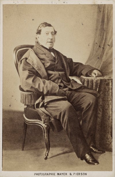 Portrait of the Composer Gioachino Antonio Rossini, ca 1860 by Photo studio Mayer and Pierson.