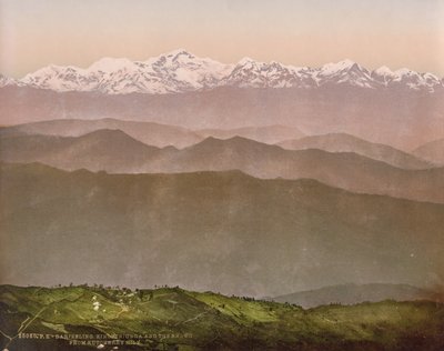 Darjeeling. Kinchinjunga and the Snows from Kutcherry Hill by Photoglob Co. (Zurich, active c. 1890 1910)