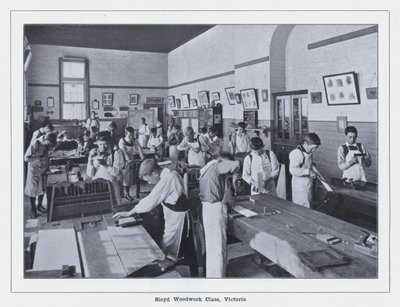Sloyd Woodwork Class, Victoria by Photographer Australian