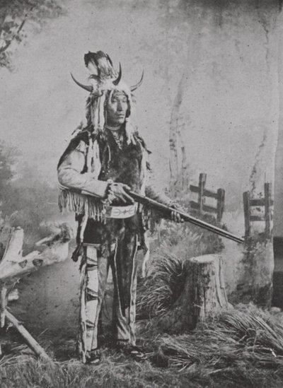 Stony Indian in War Costume by Photographer Canadian