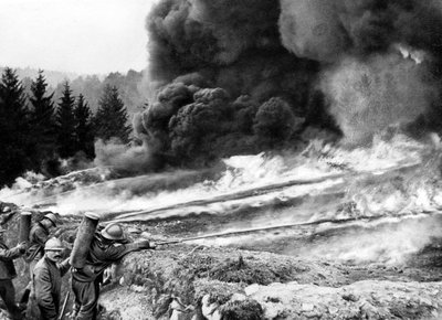 French Soldiers in the Trenches, Chemin des Dames by Photographer French