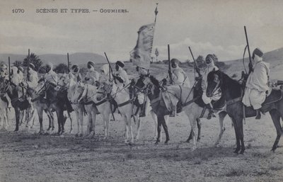 Moroccan Goumiers, Muslim soldiers who served under the French Army of Africa by Photographer French