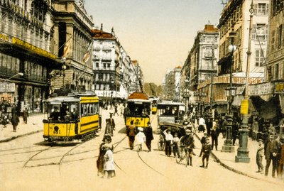 The Cannebiere with Tramways, Marseille, France by Photographer French