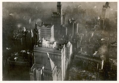 Aerial photo of downtown Manhattan, taken from the LZ 127 Graf Zeppelin, New York 1928 by Photographer German