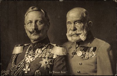 Kaiser Wilhelm II of Prussia with Emperor Franz Josef I of Austria, Loyalty by Photographer German