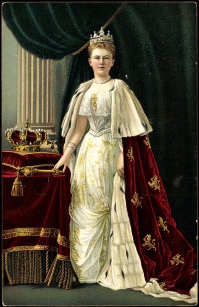 Queen Wilhelmina of the Netherlands with crown by Photographer German