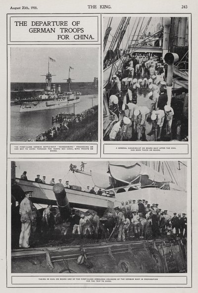 Departure of German troops for China to suppress the Boxer Rebellion, August 1900 by Photographer German