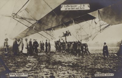 Flight of Zeppelin LZ III to Berlin by Photographer German