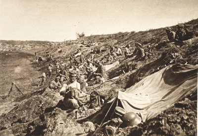 German Infantry Battalion in Reserve Position, During the Advance North of Focsani, August 1917 by Photographer German