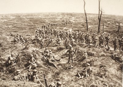 German Infantry Crossing Chemin des Dames, 27th May 1918 by Photographer German