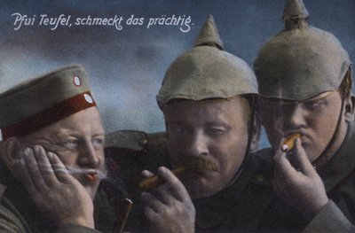 German soldiers enjoying cigars by Photographer German