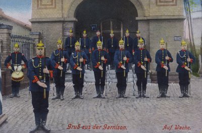 German soldiers on guard duty by Photographer German