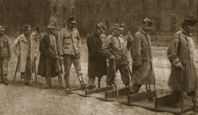 In Brest-Litovsk Hospital: Crippled Austrians Practising Walking with Artificial Limbs, from 