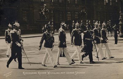 Kaiser Wilhelm II and His Sons by Photographer German