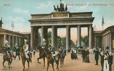 Kaiser Wilhelm II of Germany at the Brandenburg Gate, Berlin by Photographer German