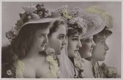 Line of women in historical dress by Photographer German