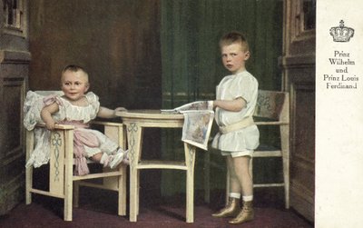 Prince Wilhelm and Prince Louis Ferdinand of Germany by Photographer German