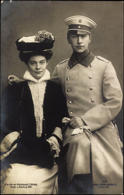 Princess Cecilie with Prince William, Coat and Hat by Photographer German