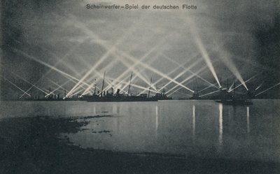Searchlight display by the German navy by Photographer German