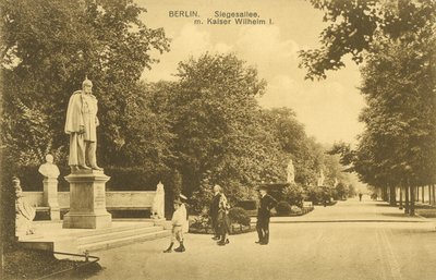 Siegesallee and Statue of Kaiser Wilhelm I, Berlin by Photographer German