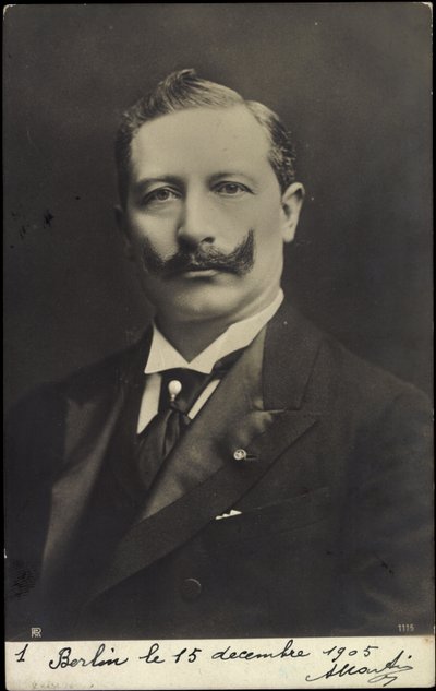 Young Kaiser Wilhelm II, Portrait, Moustache, RPH by Photographer German