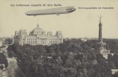 Zeppelin LZ III flying over Berlin by Photographer German
