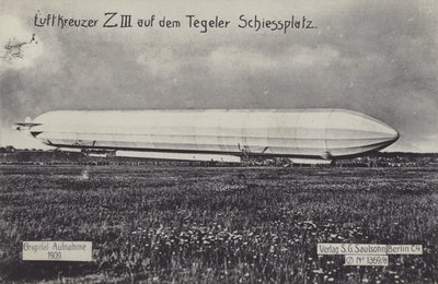 Zeppelin LZ III on the Tegel firing range, Berlin by Photographer German