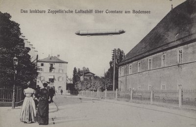 Zeppelin flying over Konstanz, Germany by Photographer German