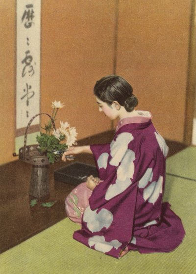Girl Creating a Flower Arrangement by Photographer Japanese