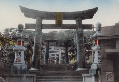Japan, c.1912: Big Torii at Suwa Shrine, Nagasaki by Photographer Japanese