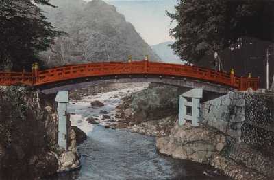 Japan, c.1912: Sacred Bridge at Nikko, 90 Miles North of Tokyo by Photographer Japanese