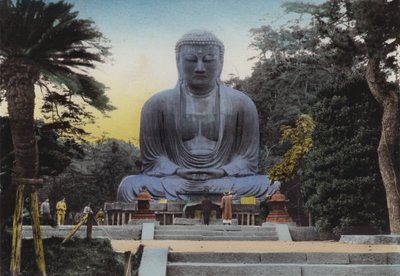 Japan, c.1912: The Finest Daibutsu, or Great Buddha at Kamakura dates from 1252 Height 49 feet and 7 in, By train 50 minutes from Yokohama by Photographer Japanese