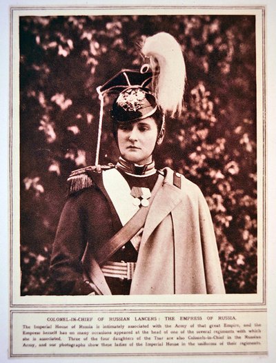 The Empress of Russia in the uniform of the Colonel-in-Chief of the Russian Lancers by Photographer Russian