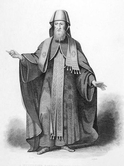 A Muscovite Bishop in His Pontifical Habit, Engraved by J. B. Bird, from 