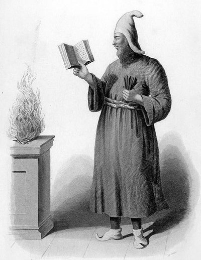 High Priest of the Guebres. (Fire-Worshippers), Engraved by Le Conte, from 
