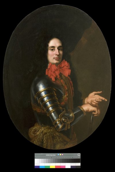 Portrait of a Gentleman with Armour and a Red Scarf by Pier Francesco Cittadini