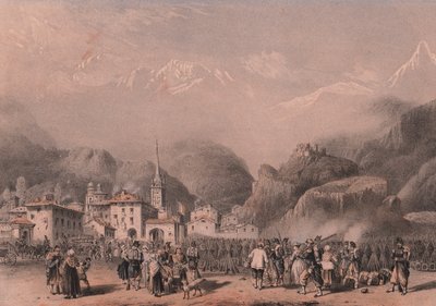 Bivouac of French troops in Susa, Piedmont by Blaise Nicolas Le Sueur