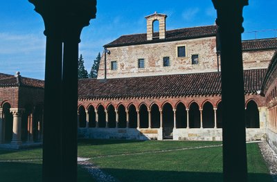 Cloister, Basilica of St Zeno (or San Zeno Maggiore and San Zenone), Verona (UNESCO World Heritage List, 2000), Veneto, Italy by Blaise Nicolas Le Sueur