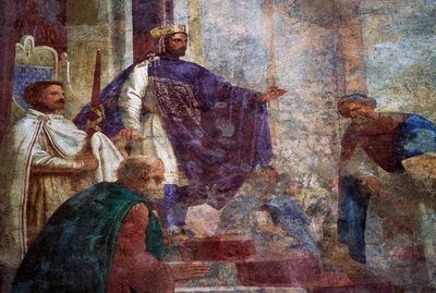 Detail from frescoes on facade of Palazzo Thiene (15th century), Vicenza (UNESCO World Heritage List) by Blaise Nicolas Le Sueur