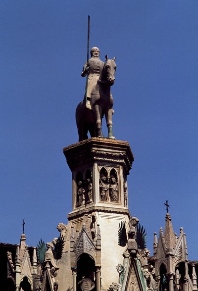 Equestrian statue of Cansignorio della Scala, Tomb of Cansignorio della Scala, work by Bonino da Campione, Scaliger Tombs, Verona, Veneto, Italy by Blaise Nicolas Le Sueur