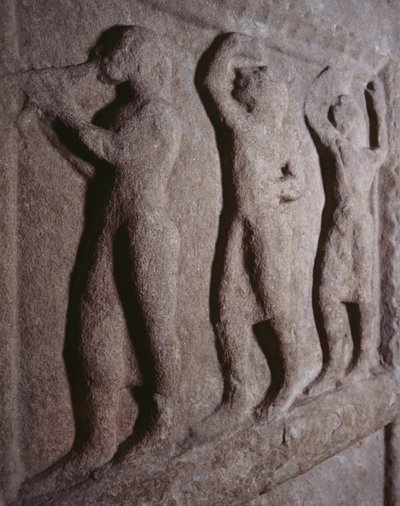 Musicians, detail from Funerary stele of Pontassieve, Tuscany, Italy, Etruscan civilization, 5th century BC by Blaise Nicolas Le Sueur