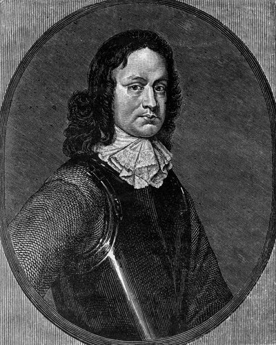 Portrait of John Hampden, English politician, engraving by Blaise Nicolas Le Sueur