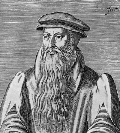 Portrait of John Knox, Scottish minister, theologian, writer, leader of Reformation, and founder of Presbyterian Church of Scotland, woodcut by Blaise Nicolas Le Sueur