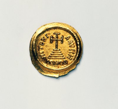 Solidus of Byzantine Emperor Heraclius, Byzantine coins, 7th century AD by Blaise Nicolas Le Sueur
