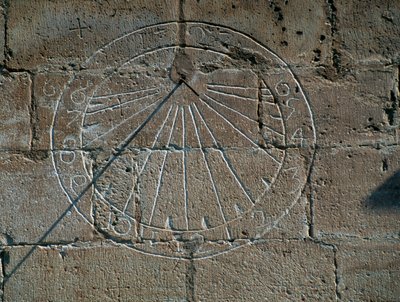 Sundial, detail from the Church of Santa Maria la Major, Montblanc, Catalonia by Blaise Nicolas Le Sueur