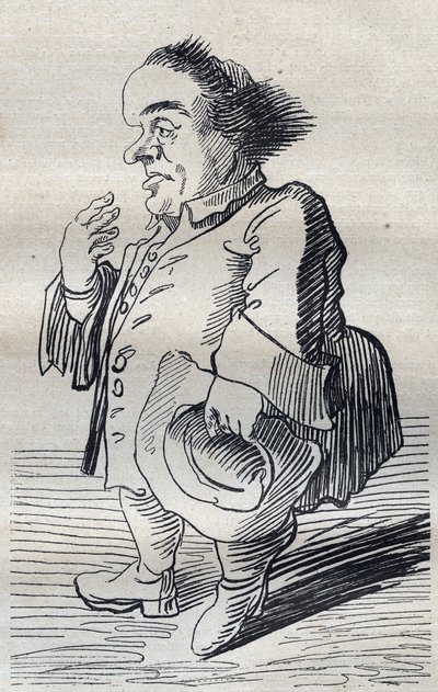 A Deep Thinker - Cartoon by Pier Leone Ghezzi (1740) by Pier Leone Ghezzi