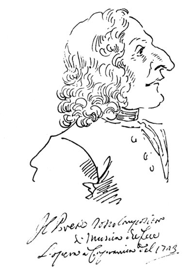 Caricature of Composer Antonio Vivaldi by Pier Leone Ghezzi