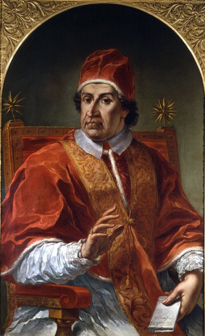 Portrait of Clement XI (1649 - 1721). Painting by Pier Leone Ghezzi. Rome, Museum of Rome by Pier Leone Ghezzi