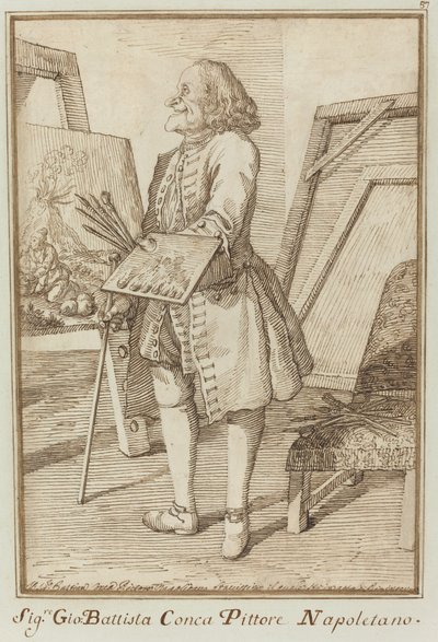 Signore Sebastiano Conca, Neapolitan Painter by Pier Leone Ghezzi